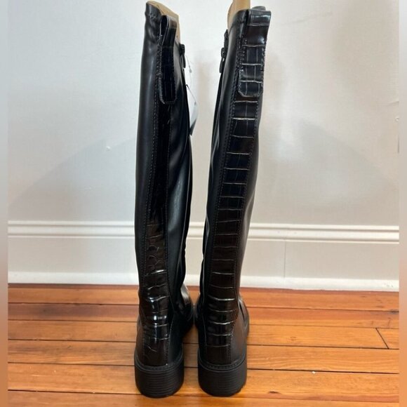 Franco Sarto Black Keaton Wide Calf High Shaft Boot 9 - Picture 5 of 12